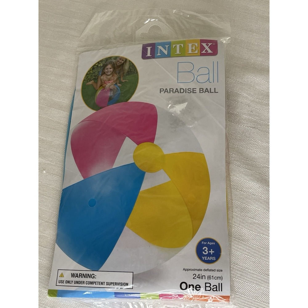 NEW Intex Paradise Beach Ball 24" Inch 61 cm Multicolor Pink Blue 2017 Sealed